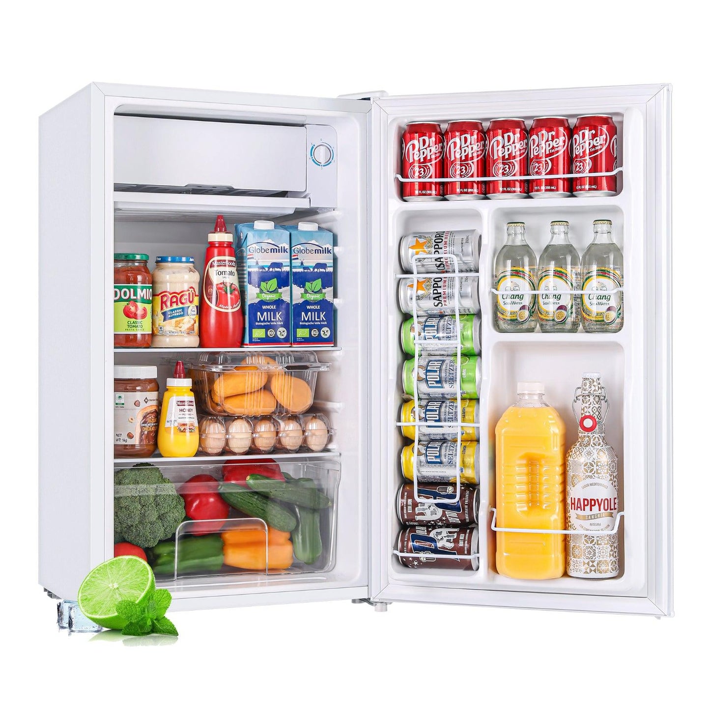 3.2 Cu.Ft Mini Fridge with Freezer Silver