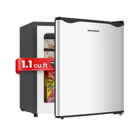 BANGSON 1.1 Cu.Ft Stand Up Mini Freezer - Perfect Small Apartment Size Freezer for Dorm, Office, Kitchen, Garage & Home,White