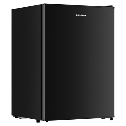 BANGSON 2.6 Cu Ft Small Fridge with Freezer for Office, Mini Refrigerator for Dorm Bedroom, Compact Fridge Energy-efficient, Low Noise, Black