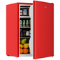 BANGSON 2.6 Cu Ft Small Fridge with Freezer for Office, Mini Refrigerator for Dorm Bedroom, Compact Fridge Energy-efficient, Low Noise, Red
