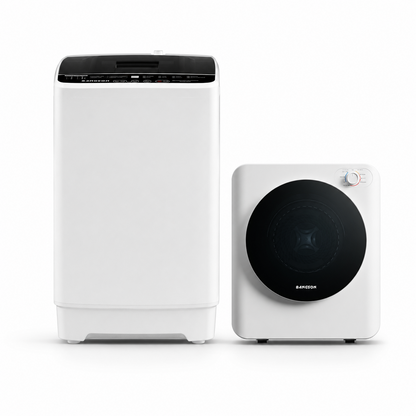 BANGSON Portable Washer and Dryer Combo Set, 1.08 cu.ft Compact Washing Machine & 1.5 cu.ft Electric Clothes Dryer, 8 Programs 6 Water Levels Washer,Vented Dryer with Stainless Steel Drum, Simple knob Control for Apartment, RV, Dorm, Home,(White,White)