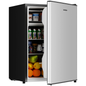 BANGSON 2.6 Cu Ft Small Fridge with Freezer for Office, Mini Refrigerator for Dorm Bedroom, Compact Fridge Energy-efficient, Low Noise, Silver