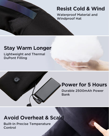 Heated Scarf, Neck Heating Pad, Rechargable Heated Neck Warmer with Power Bank, Cordless Thermal Neck Brace for Men and Women, Gift Idea for Family