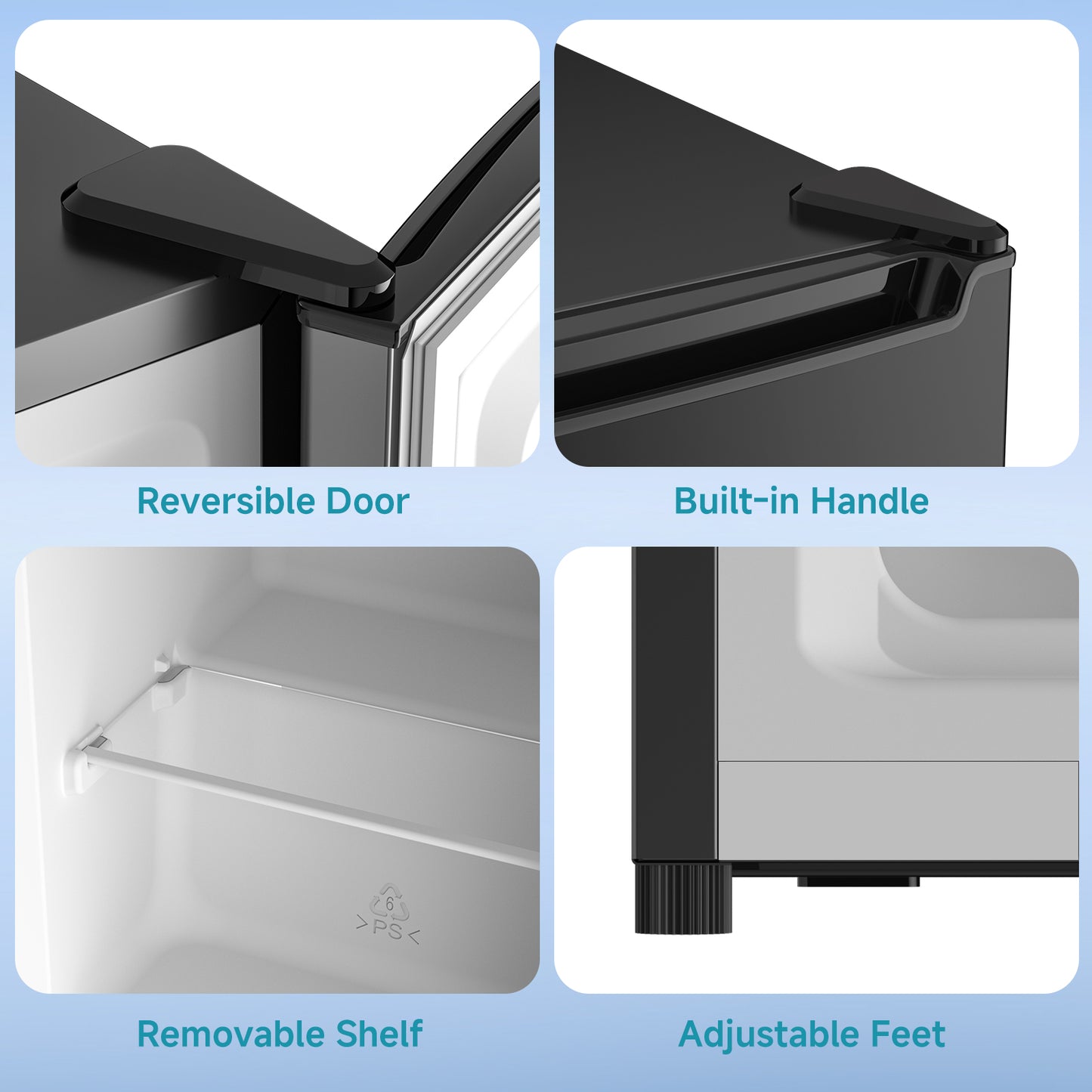 2.1 Cu.ft Upright Freezer Black