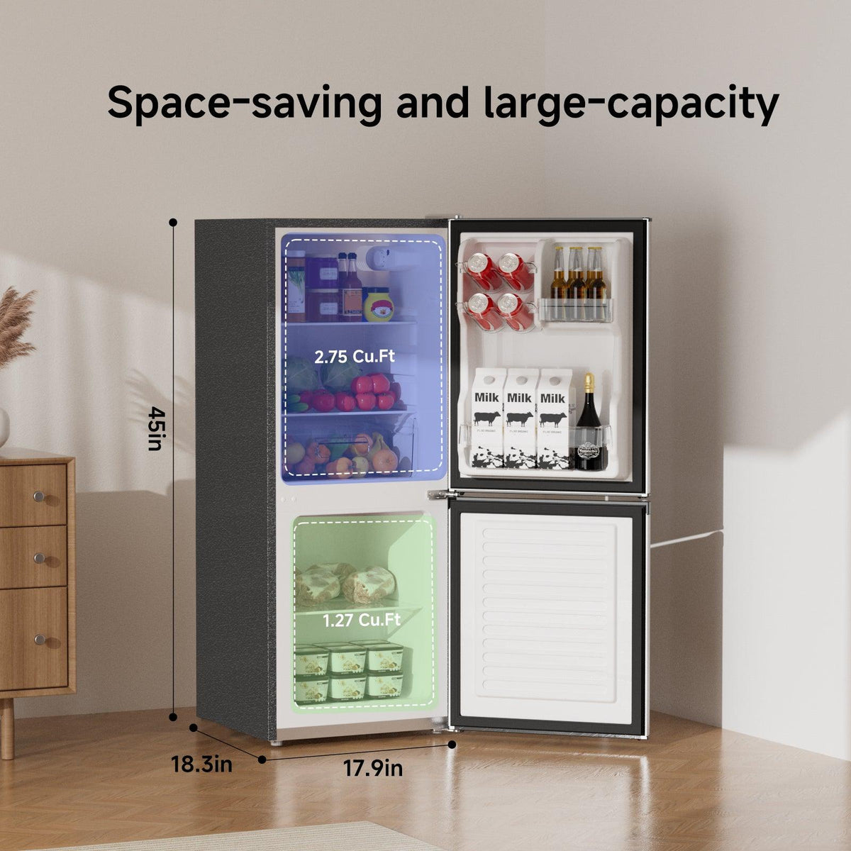 4.0 Cu.Ft Small Refrigerator with Freezer