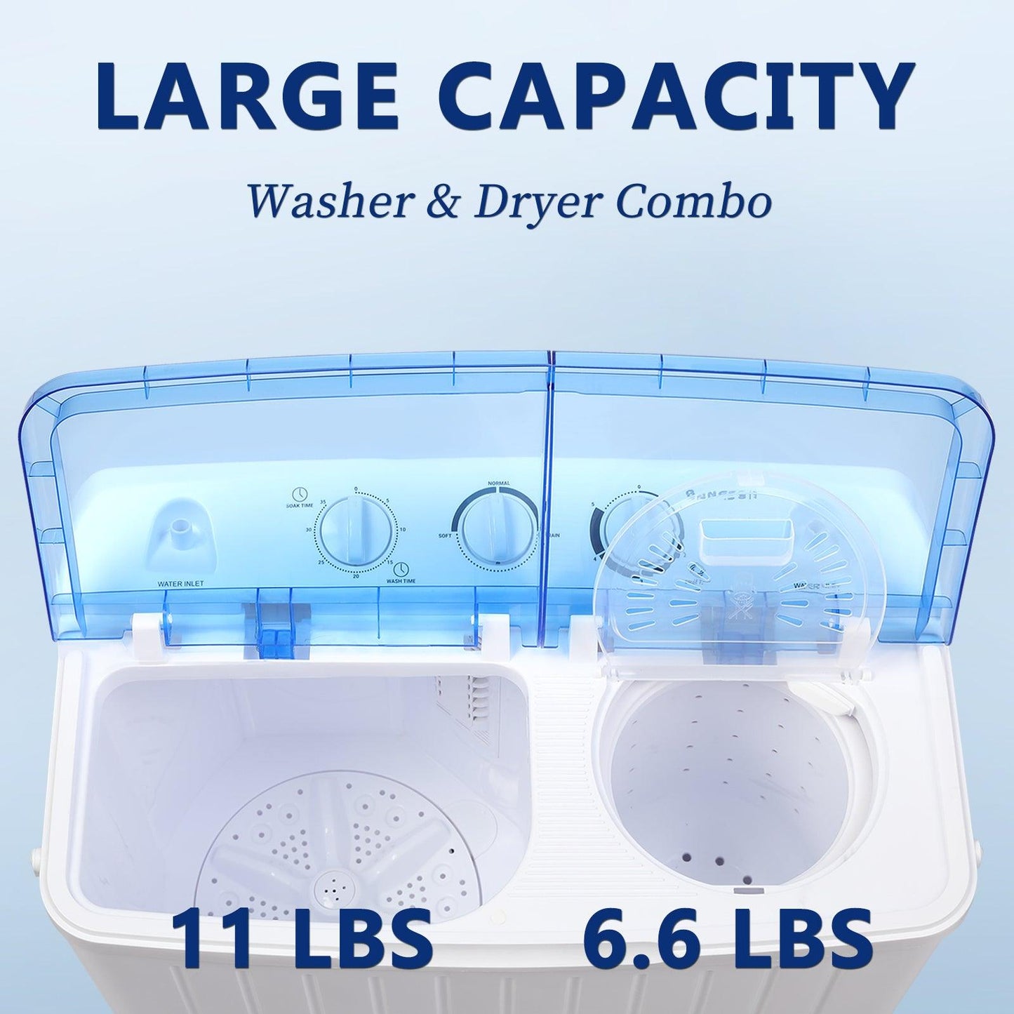 Portable Washing Machine with 17.6 lbs Large Capacity