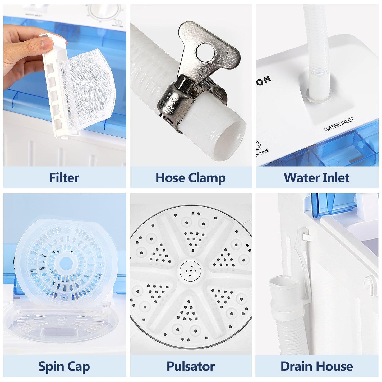 Portable Washing Machine with 17.6 lbs Large Capacity