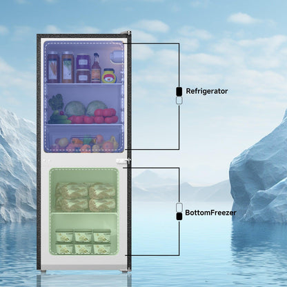 4.0 Cu.Ft Small Refrigerator with Freezer Silver