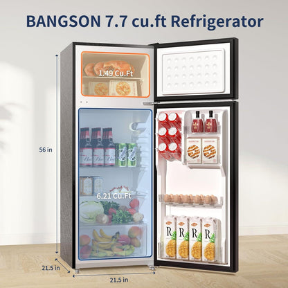 7.7 Cu.Ft 2 Doors Refrigerator with Freezer
