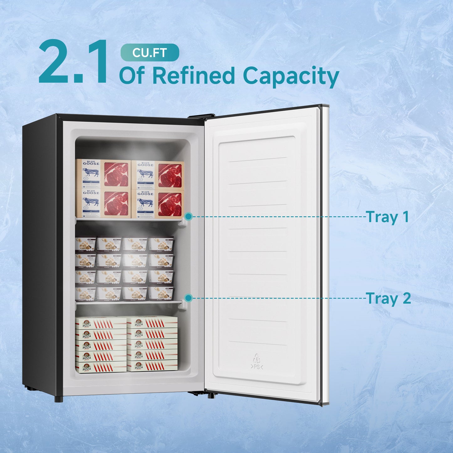 2.1 Cu.ft Upright Freezer silver