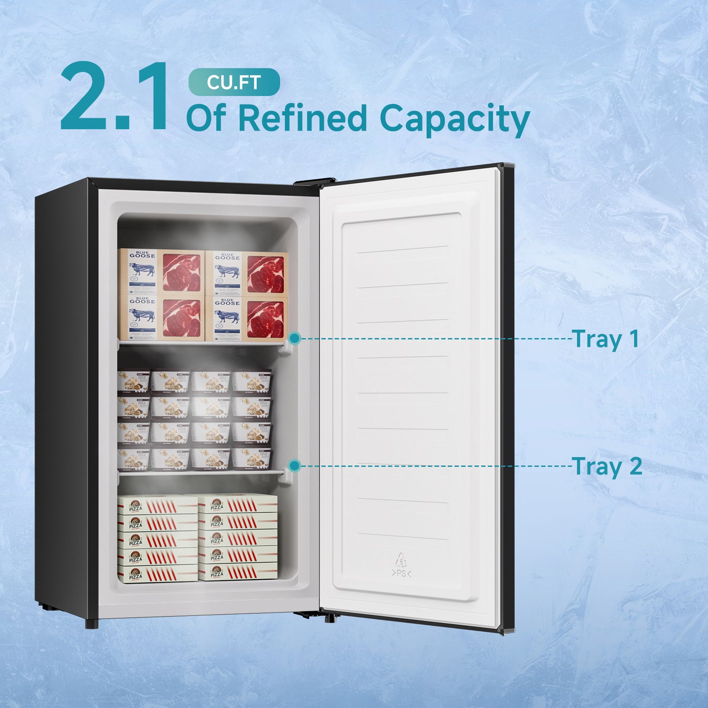 2.1 Cu.ft Upright Freezer Black