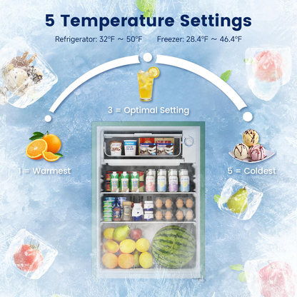BANGSON 2.6 Cu Ft Small Fridge with Freezer for Office, Mini Refrigerator for Dorm Bedroom, Compact Fridge Energy-efficient, Low Noise, Green