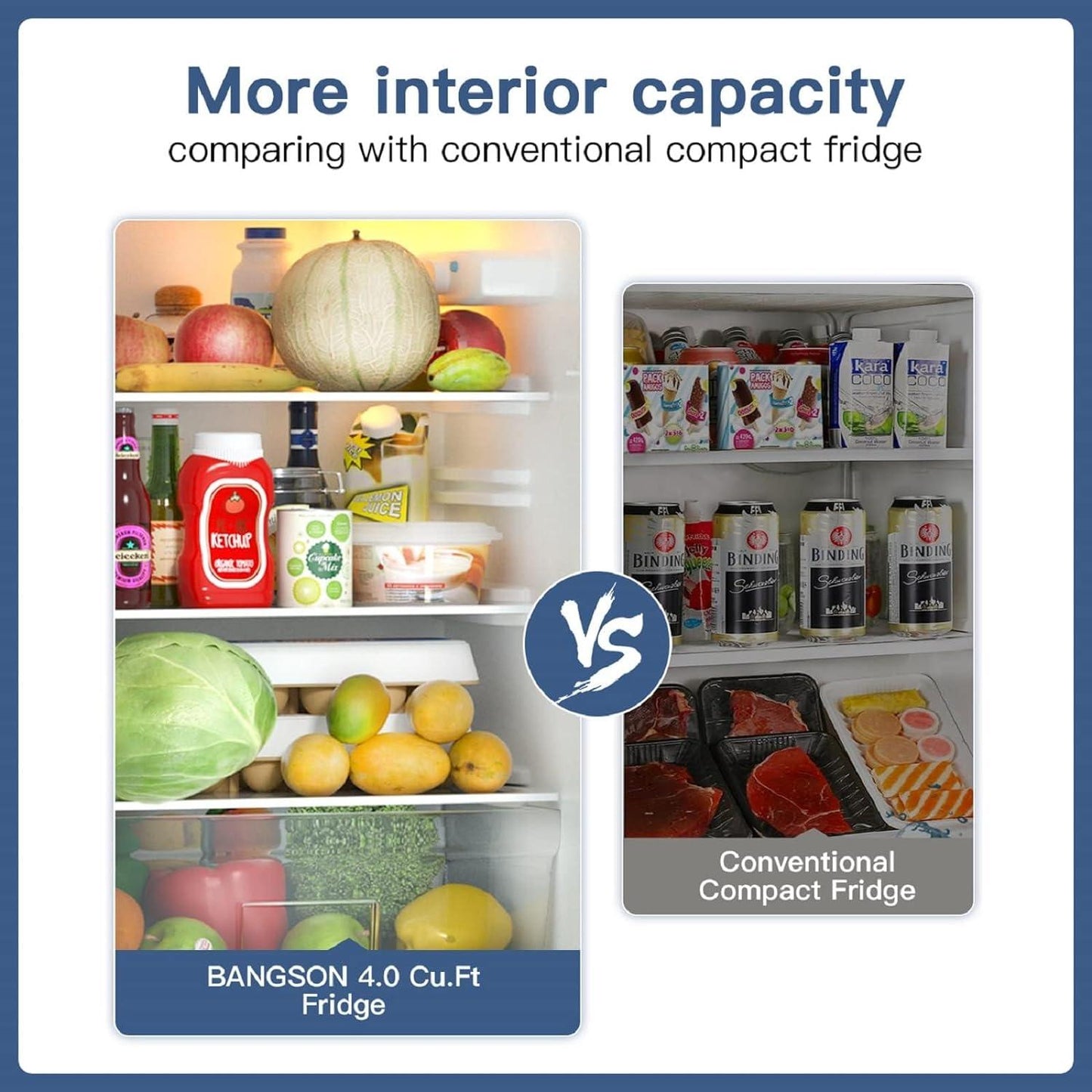 4.0 Cu.Ft Small Refrigerator with Freezer