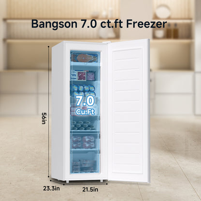 7.0 Cu.ft Upright Freezer Stand Up Freezer white