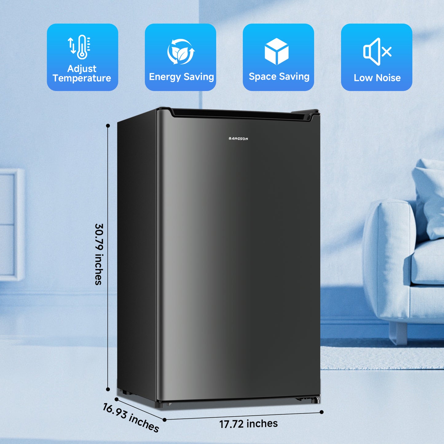 2.1 Cu.ft Upright Freezer Black