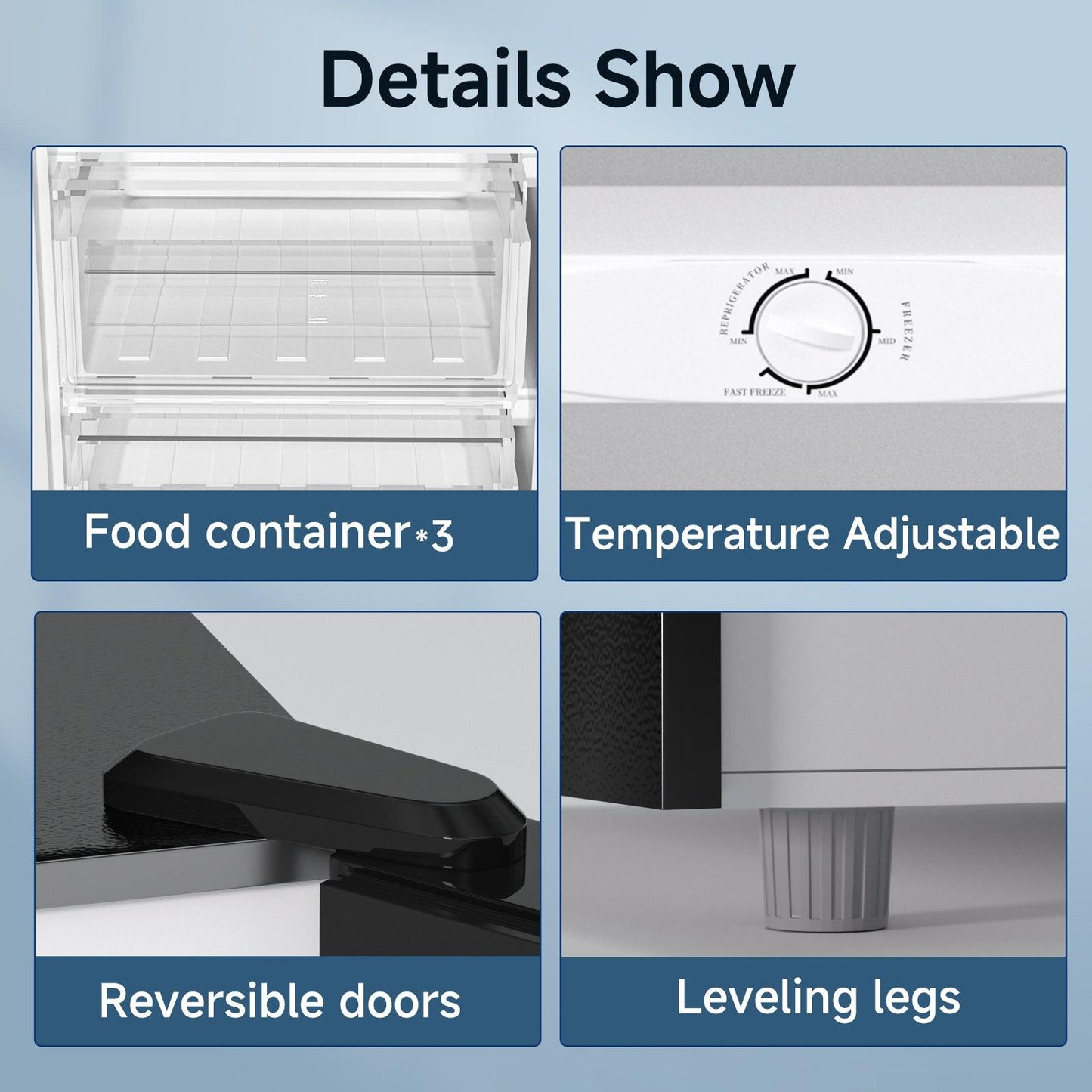 7.0 Cu.ft Upright Freezer Stand Up Freezer