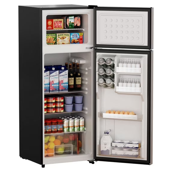 BANGSON 7.7 Cu.ft Top Freezer Refrigerator for Apartments, Energy Saving, Adjustable Thermostat, Large Capacity, Low Noise, Silver