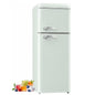 BANGSON 7.5 Cu.Ft Retro Fridge with Top Freezer for Vintage-Style Kitchen, Apartment & Office， 5 Adjustable Temperature,Green