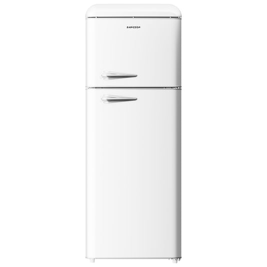 BANGSON 7.5 Cu.Ft Retro Refrigerator with Top Freezer,White