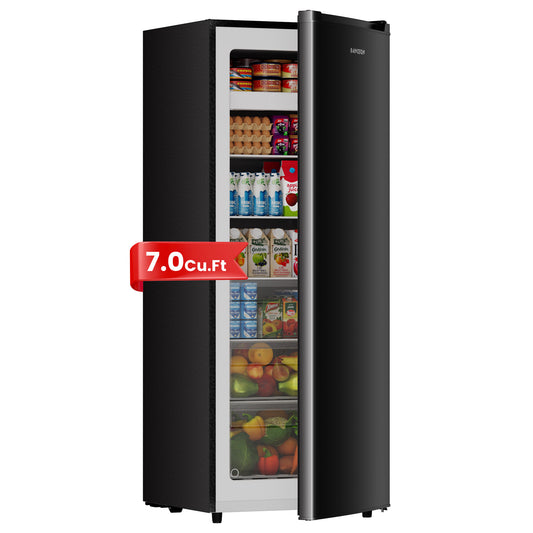 BANGSON Upright Freezer, 7.0 Cu.ft Stand Up Freezer,Black