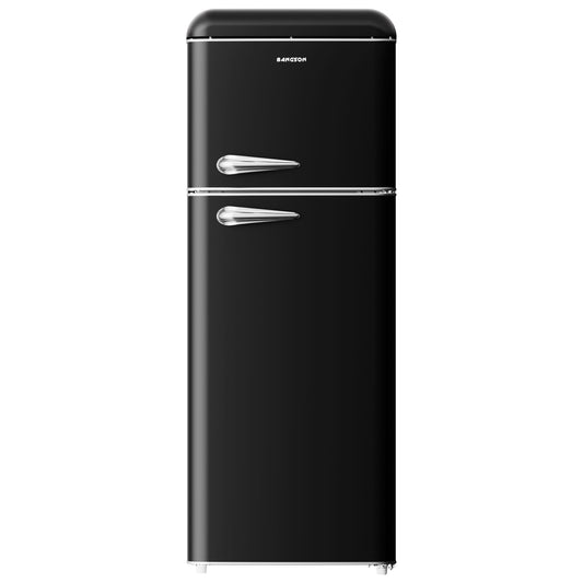 BANGSON 7.5 Cu.Ft Retro Refrigerator with Top Freezer,Black