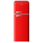 BANGSON 7.5 Cu.Ft Retro Refrigerator with Top Freezer,Red