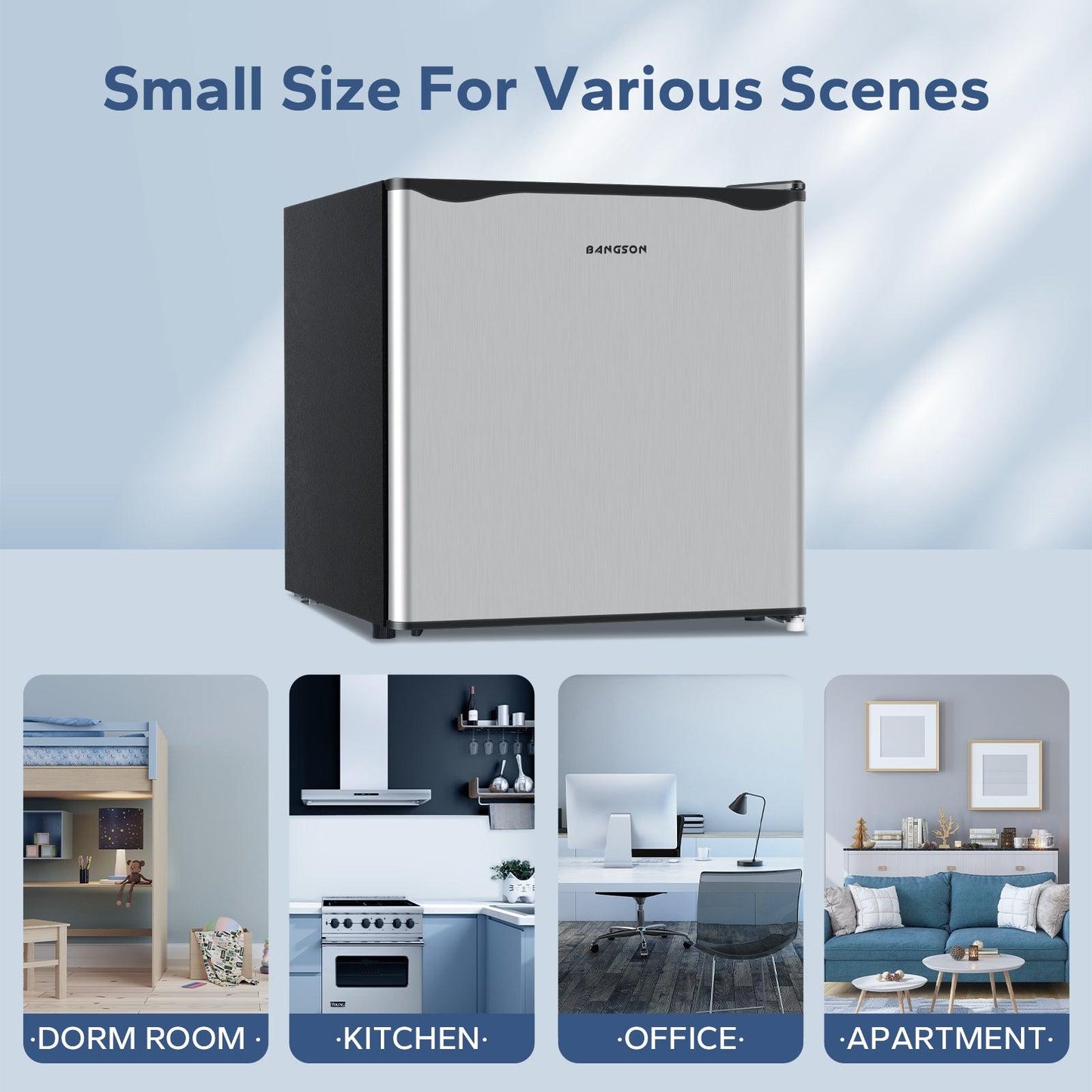 1.6 Cu.Ft Mini Fridge With Freezer Silver