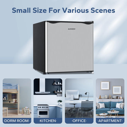 1.6 Cu.Ft Mini Fridge With Freezer Silver