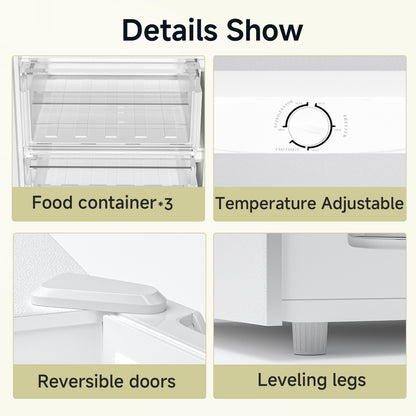 7.0 Cu.ft Upright Freezer Stand Up Freezer white