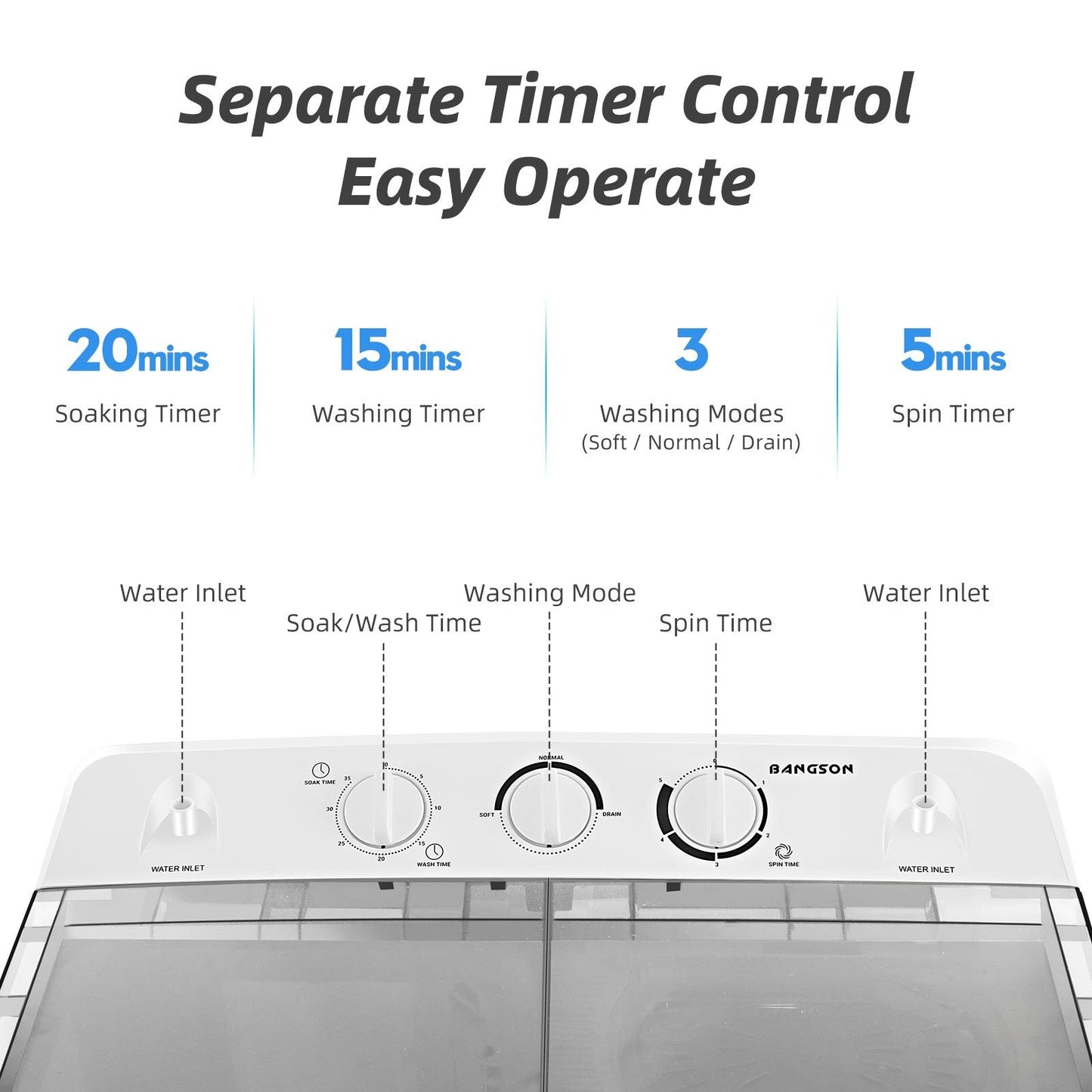 Compact Portable Washing Machine, 17.6 Lbs Portable