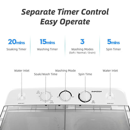 Compact Portable Washing Machine, 17.6 Lbs Portable