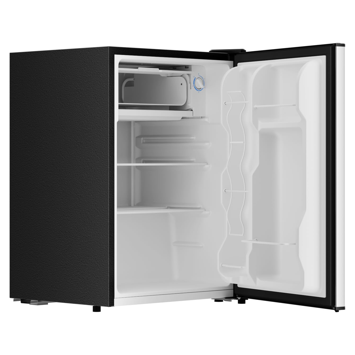 BANGSON 2.6 Cu Ft Small Fridge with Freezer for Office, Mini Refrigerator for Dorm Bedroom, Compact Fridge Energy-efficient, Low Noise, Silver