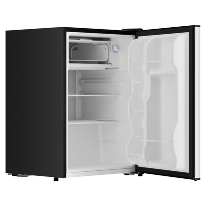 BANGSON 2.6 Cu Ft Small Fridge with Freezer for Office, Mini Refrigerator for Dorm Bedroom, Compact Fridge Energy-efficient, Low Noise, Silver
