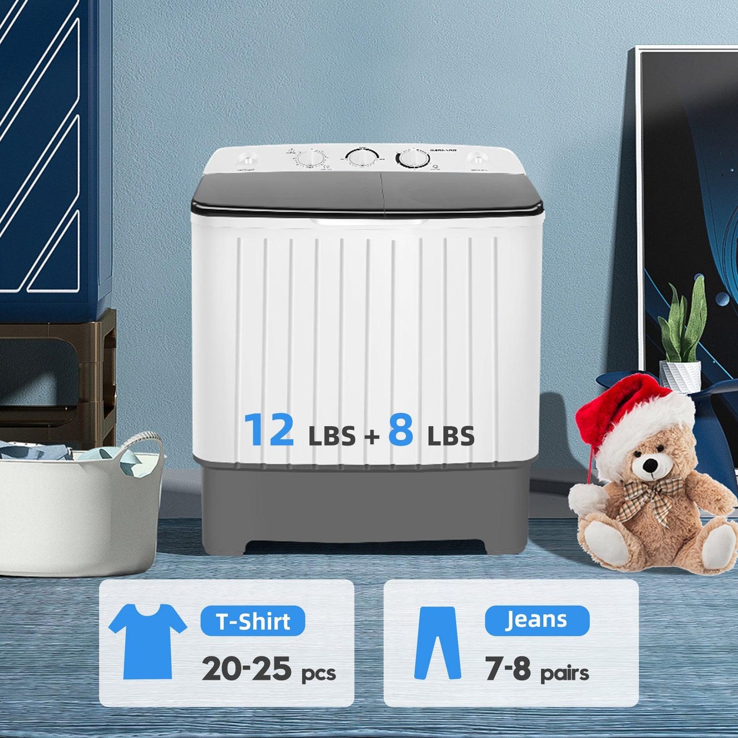 Compact Portable Washing Machine, 17.6 Lbs Portable