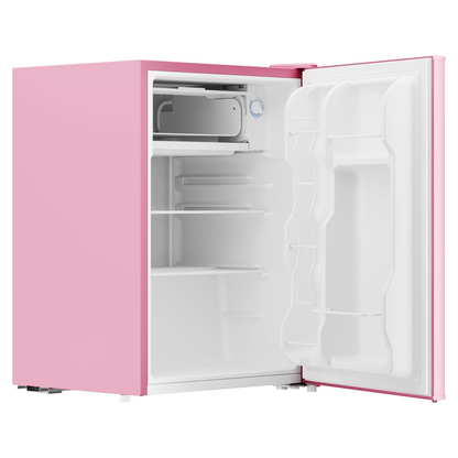 BANGSON 2.6 Cu Ft Small Fridge with Freezer for Office, Mini Refrigerator for Dorm Bedroom, Compact Fridge Energy-efficient, Low Noise, Pink