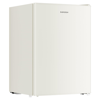 BANGSON 2.6 Cu Ft Small Fridge with Freezer for Office, Mini Refrigerator for Dorm Bedroom, Compact Fridge Energy-efficient, Low Noise, Cream White