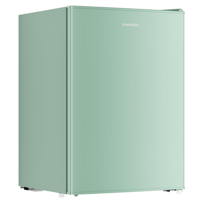 BANGSON 2.6 Cu Ft Small Fridge with Freezer for Office, Mini Refrigerator for Dorm Bedroom, Compact Fridge Energy-efficient, Low Noise, Green