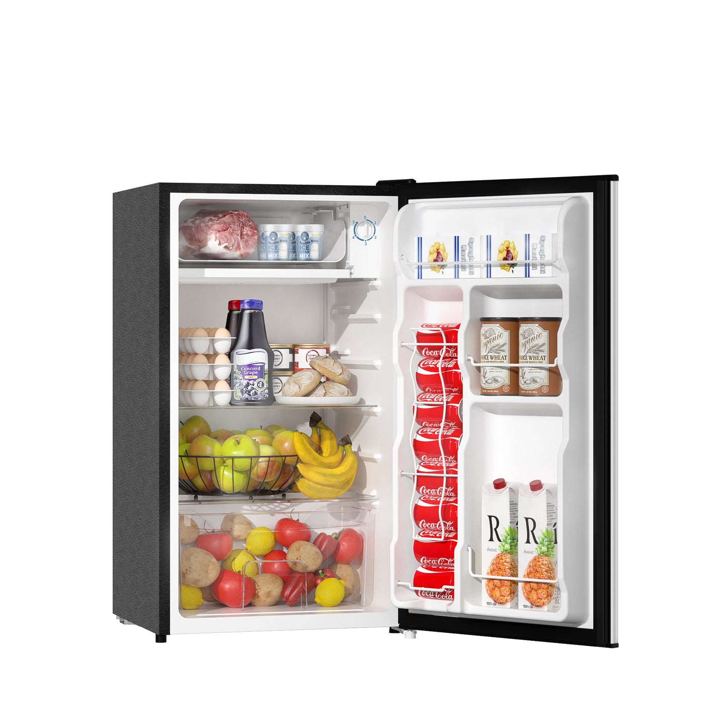 3.2 Cu.Ft Mini Fridge with Freezer Silver