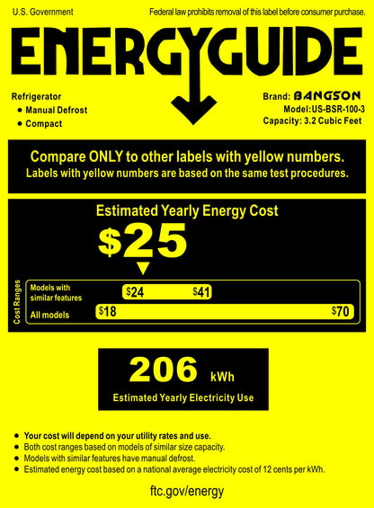 3.2 Cu.Ft Mini Fridge with Freezer