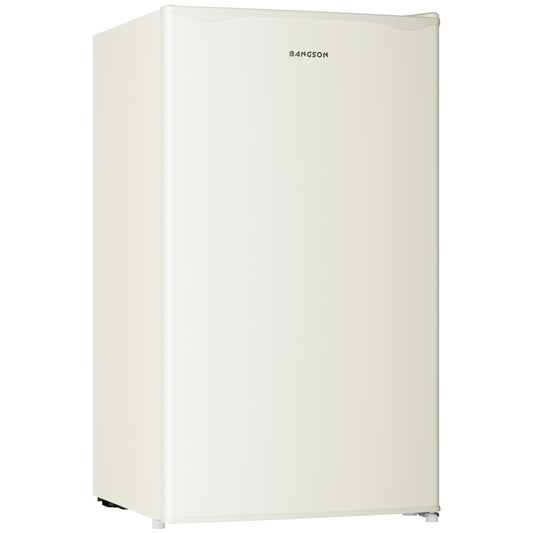 BANGSON Mini Fridge with Freezer, 3.2Cu.Ft, Cream White
