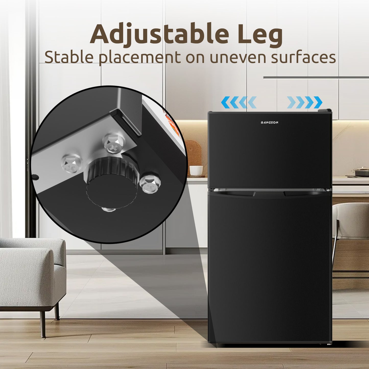 3.2 CU.FT 2 Door Small Refrigerator with Freezer